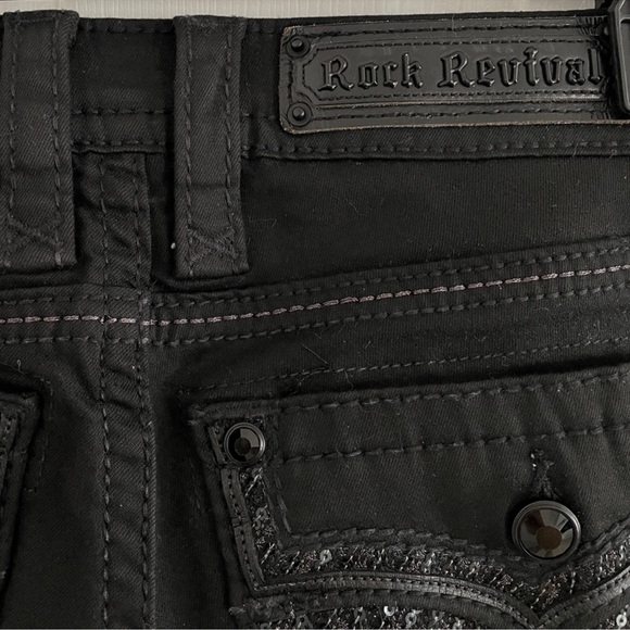 Rock Revival Women's straight Black Jeans 25 - Picture 13 of 13